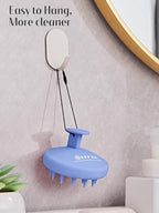 HEETA Scalp Massager Hair Growth, Scalp Scrubber with Soft Bristles, Integrated Silicone Design, Scalp Exfoliator for Dandruff Removal & Relax Scalp, Shampoo Brush Fit Wet Dry Hair Use, Blue