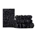 slip Back to Basics Black Midi & Large Scrunchie Set | Includes 2 Midi & 1 Large Pure Silk Scrunchies | 100% Mulberry Silk, Anti-Crease, Gentle on Hair, Prevents Breakage | Stylish & Durable