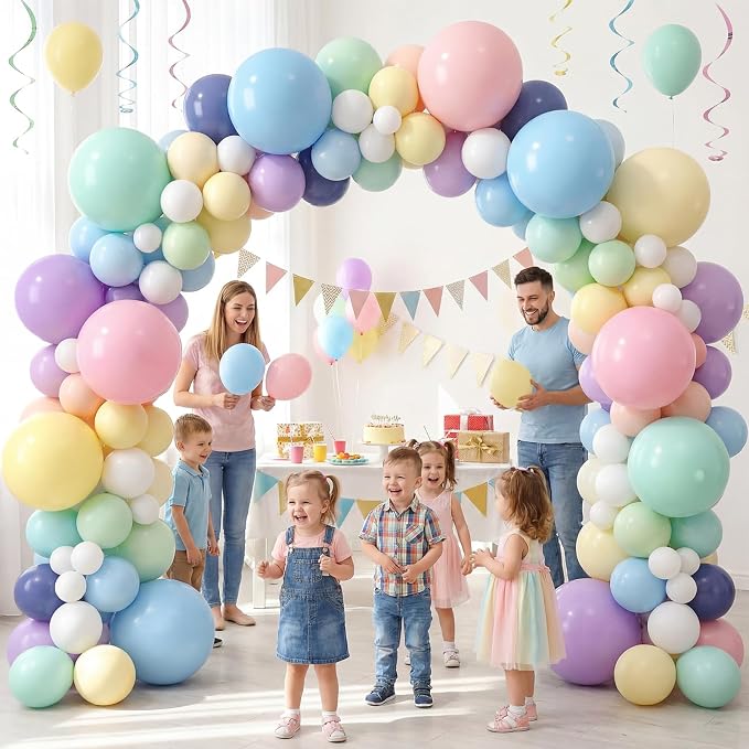 LovesTown 15PCS Pastel Balloons 18inch, Colored Latex Balloons Garland Arch - Image 2
