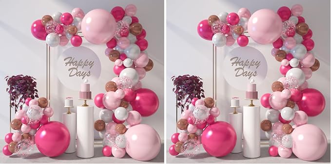 LovesTown Rose Pink Balloon Garland Kit by Lovestown