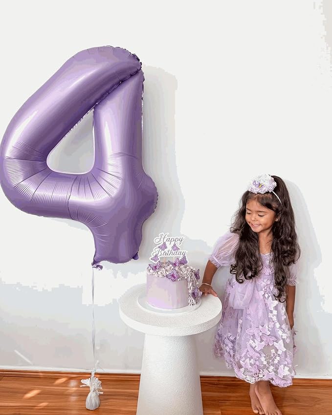 0 Balloon - Lilac Birthday Number Balloons, 40 Inch Decorations Men Women | - Image 4