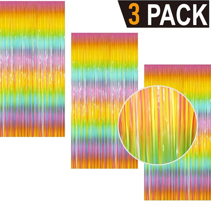 GOER 3.2 ft x 8.2 ft Metallic Tinsel Foil Fringe Curtains Party Photo Backdrop - Image 2