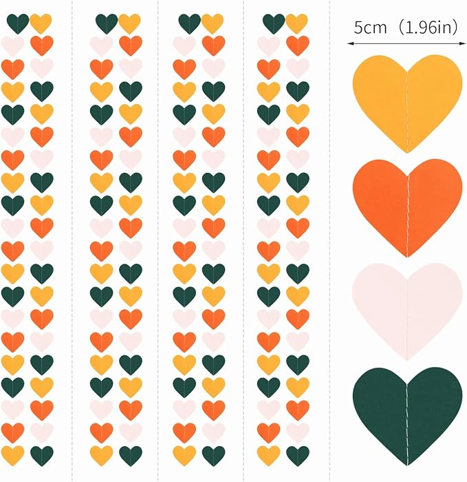Pink Green Orange Party-Decorations Heart-Garland - 52ft Little Cutie Baby - Image 2