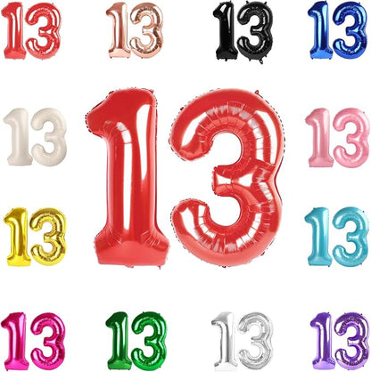Red Number 13 Balloon 40 Inch by IWERP