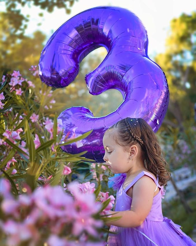 7 Balloon - Purple Birthday Number Balloons, 40 Inch Decorations Men Women | - Image 9