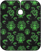 Large Long Professional Barber Cape, Hairdressing Apron Greek Goddess Snake Queen Medusa Green Art Shampoo Cutting Household Capes Wrap for Hair Salon