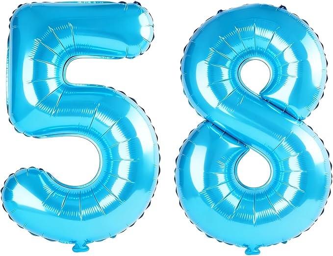 40 Inch Number 58 Balloons for 58th Birthday Party Decorations, 0-100 Jewelry by FOBELEC