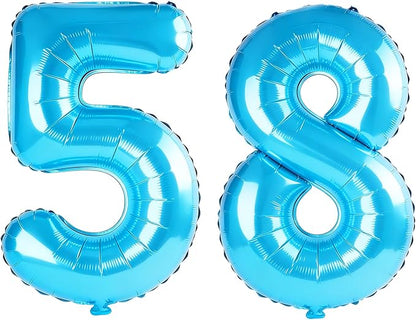 40 Inch Number 58 Balloons for 58th Birthday Party Decorations, 0-100 Jewelry by FOBELEC