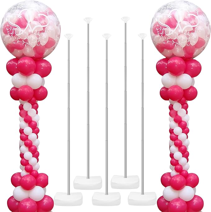 6 Set Heavy-Duty Balloon Column Stand Kit by Heytimi