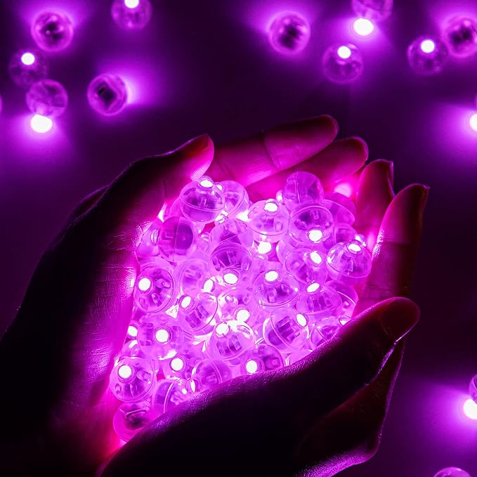 50pcs Pink LED Balloon Light, Mini Tiny Light Round Led Ball Lamp - Image 3