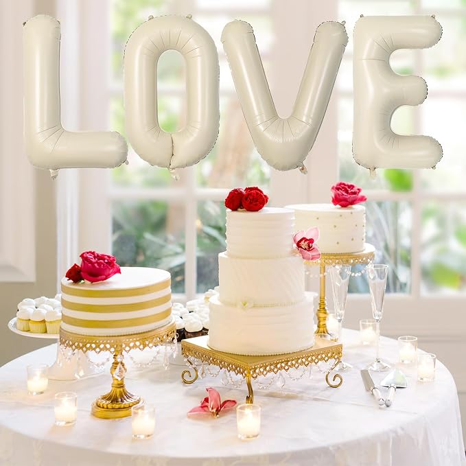 Cream LOVE Letter Balloons, 40 Inch Love Balloon Beige Helium Big Nude Balloon - Image 6