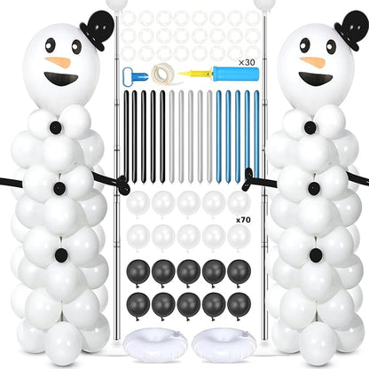 2 Sets Snowman Balloon Column Stand Kit by Naozinebi