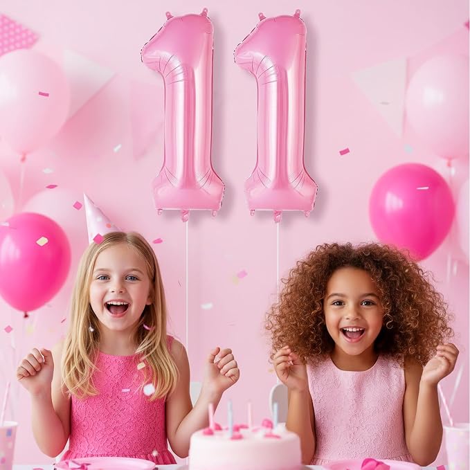 Pink Number 11 Balloons, Big Large Foil Number Balloons, Jumbo Giant Mylar - Image 6