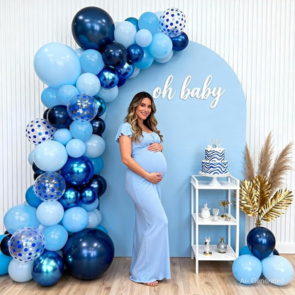 Blue Balloon Arch kit, with Confetti, Party Decorations | - Image 7