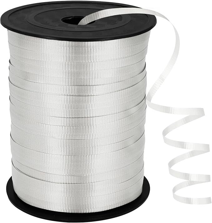 500 Yards White Crimped Texture Curling Ribbon by Gliberli