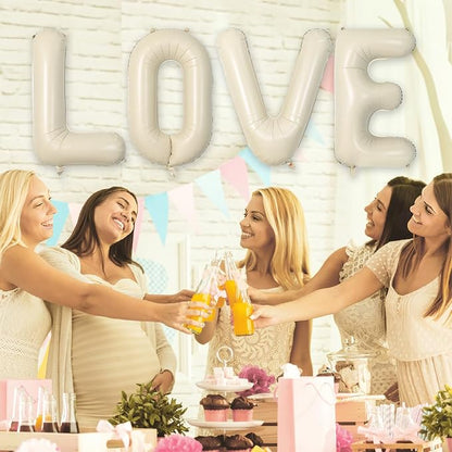 Biapian 40 Inch Love Letter Balloons, Cream Foil Balloons Big LOVE Balloons - Image 5