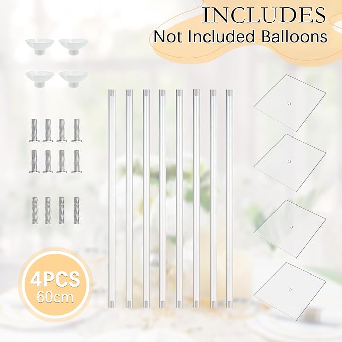 4 Pack Clear Acrylic Balloon Stands - Image 5