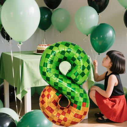 Pixel & TNT Theme 40in Giant Number Balloons - Image 6