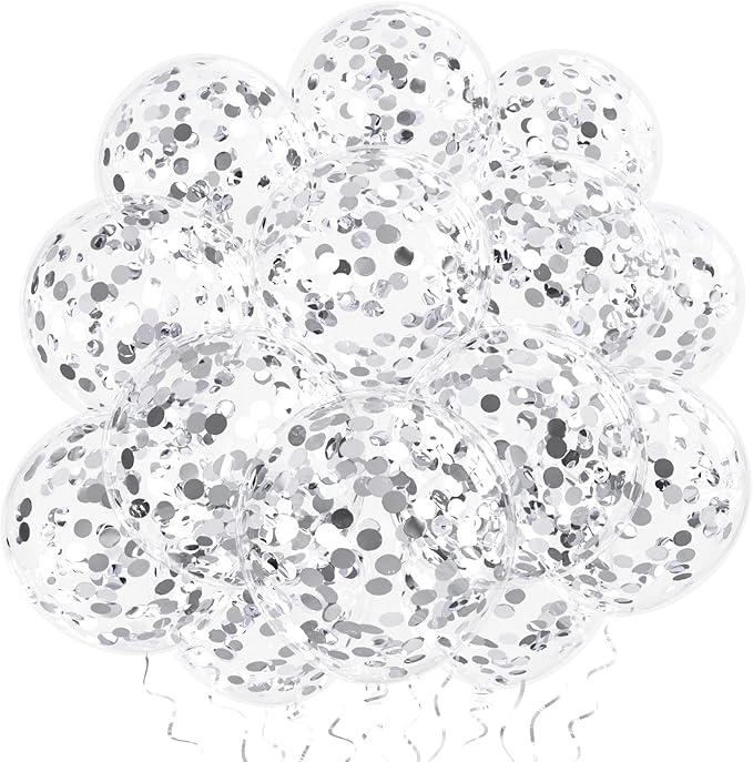 Silver Confetti Balloons by VHUWE