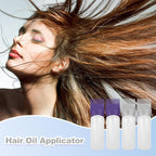 ELANE 4 Pcs Root Comb Applicator Bottle, 6oz, Hair Oil Applicator Bottle for Hair, Dye, Shampoos, Salons, Camping, Traveling (Purple+Grey)