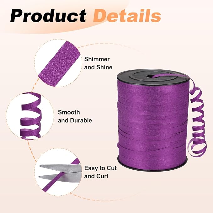 PATIKIL Glitter Curling Ribbon 500yds x 1/5" Plastic Balloon String Ribbon | - Image 3