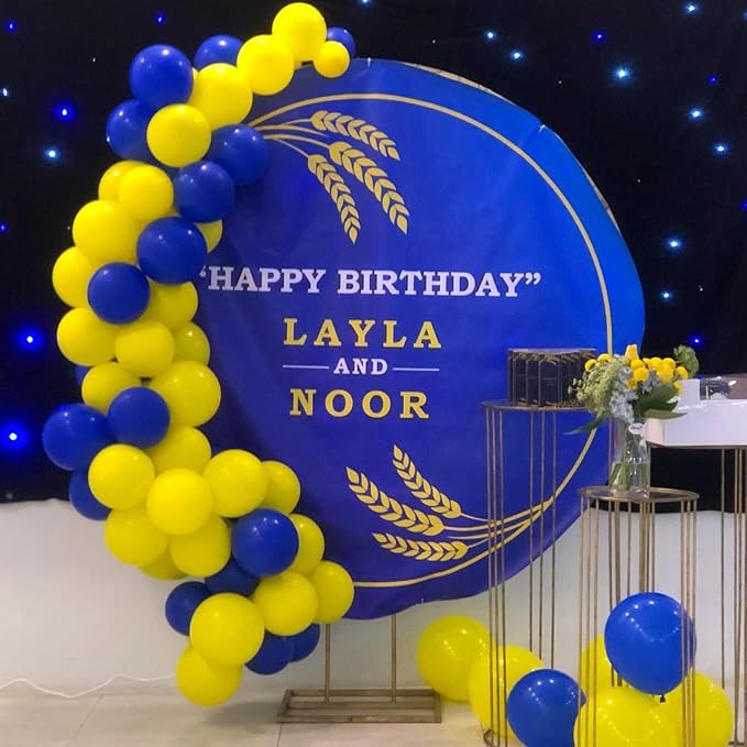 Yellow Blue Balloons, 12 Inches Blue Yellow White Balloons - Image 6