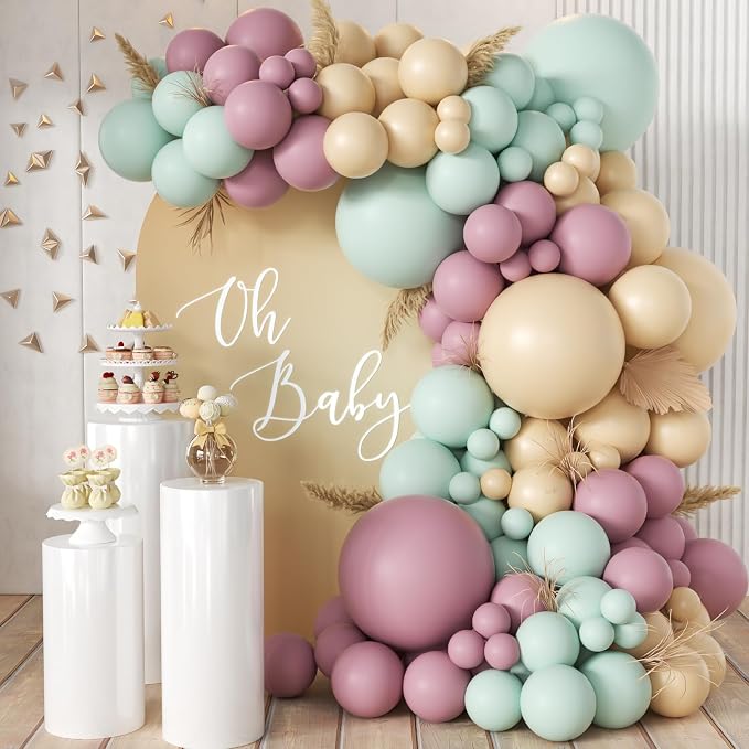 MEBAY Dusty Green Purple Nude Balloon Arch Kit by MEBAY
