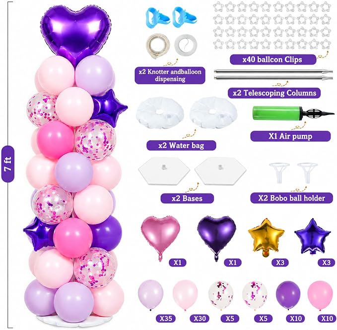 Balloon Towers Set of 2, Balloon Column Stand - Image 4