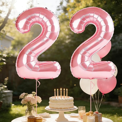 40 Inch Number 22 Balloons for 22nd Birthday Party Decorations, 0-100 Jewelry - Image 3