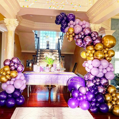 Purple Balloon Arch Kit, ADOINBY 153Pcs Different Sizes inch Lavender Metallic - Image 3