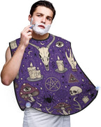 Men's Shaving Accessory Witch Witchcraft Goth Skull Mushroom, Waterproof Beard Apron with Hair Catcher & Suction Cups