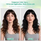 Christmas Temporary Hair Color Spray for Kids Women,One-Time Use Black Hair Spray, Washable Temporary Hair Dye, Natural Hair Color Wax, Non-sticky Hair Spray for Cosplay,Party,Halloween(Black,4.06Oz)
