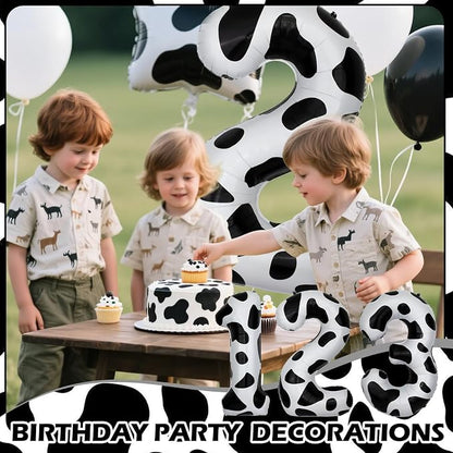 40 Inch Cow Print Number 2 Balloons, Birthday Party Aluminum Foil Balloon - Image 5