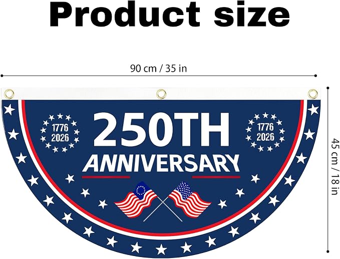 2PCS 250th Anniversary USA Flag, 1.5X3 FT 1776-2026 Fan Flags, 2 Ply Year - Image 2