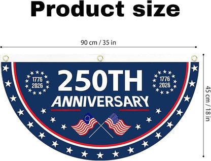 2PCS 250th Anniversary USA Flag, 1.5X3 FT 1776-2026 Fan Flags, 2 Ply Year - Image 2