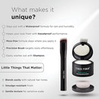 THICK FIBER Root Touch Up and Hair Loss Concealer Set - Water & Sweat Resistant Hairline Powder for Thinning Hair, Women - Includes Brush (White)