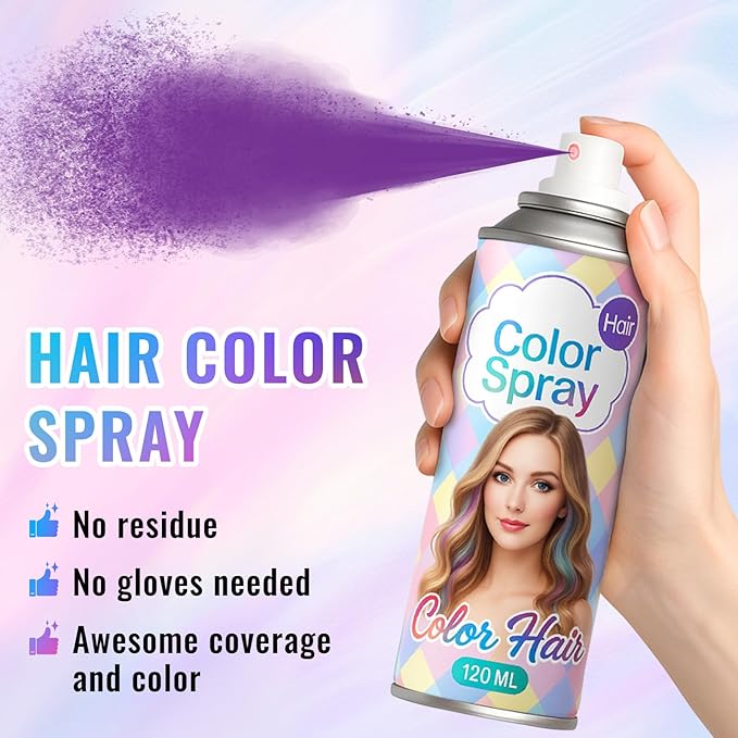 Temporary Blue Hair Color Spray – 1-Day Washable Hair Color for Women Kids Men, Bold Hair Spray for Halloween, Cosplay, Costumes, Parties, Festivals, Crazy Hair Day, DIY Hair Looks