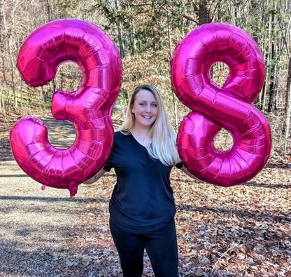 Number Balloons Pink 7 Balloon 40 inch - Image 3