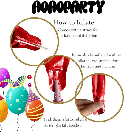 Red Happy Birthday Balloons Banner 16 Inch Mylar Foil | Happy Birthday Letters - Image 5