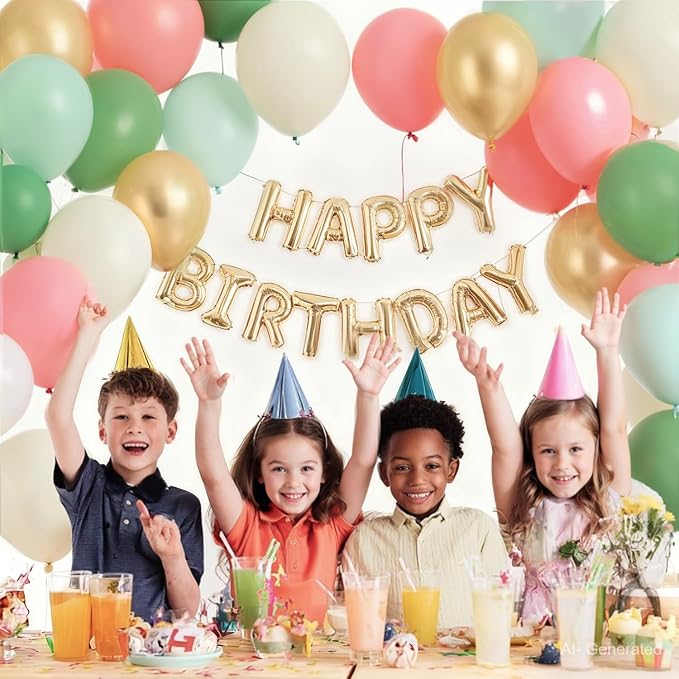 Zesliwy Sage Green Pink Gold Balloons, Party Decor | Mint Green Sand White Gold - Image 4