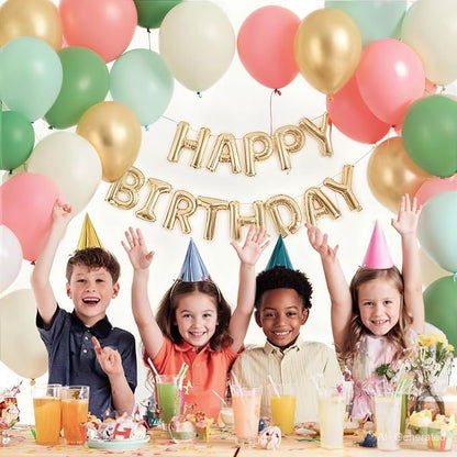 Zesliwy Sage Green Pink Gold Balloons, Party Decor | Mint Green Sand White Gold - Image 4