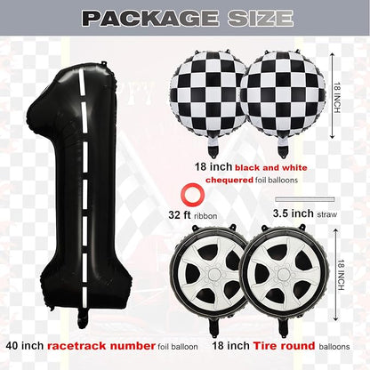 Race Car 1st Birthday Party Balloons, Fast One Letter Banner Balloon 40 Inch - Image 4