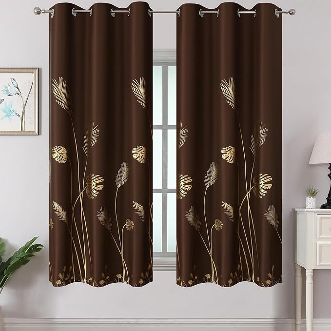 Brown Blackout Curtains 63 Inches Long by ESTELARTEXTILER