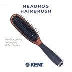 Kent Headhog Detangler Brush, Anti Static HairBrush with Rounded Nylon Bristles for All Hair Types, Travel Brush with Ergonomic Rubber Grip for Easy Styling