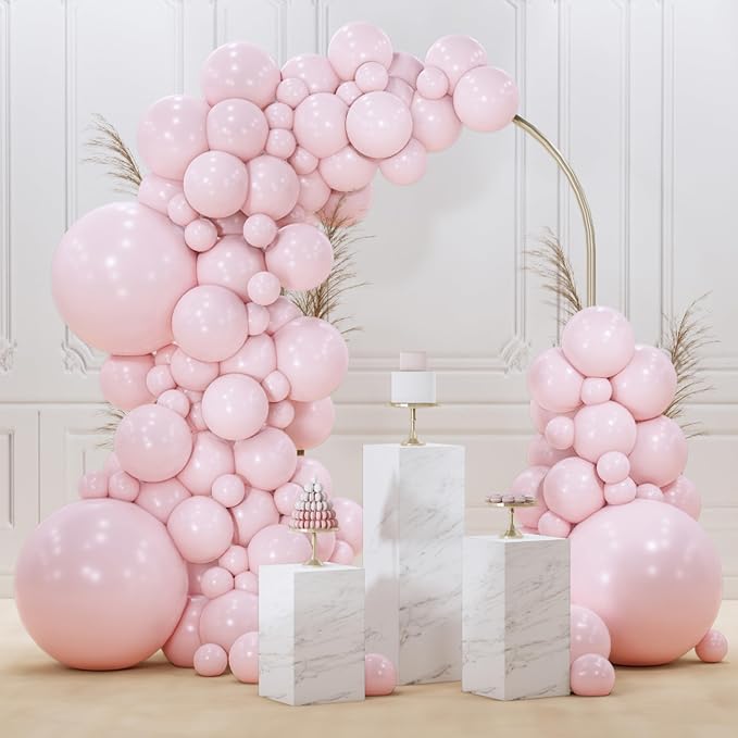 PartyWoo Pale Pink Balloons 85pcs Light Pastel Baby Pink Color | 18 12 10 5 by PartyWoo