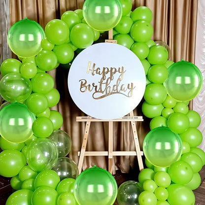 6Pcs Gradient Green Round Foil Balloons, Giant 4D Round Ball Balloon, 22 Inch - Image 5
