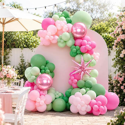 Pink Green Balloon Arch Garland Kit - Image 3
