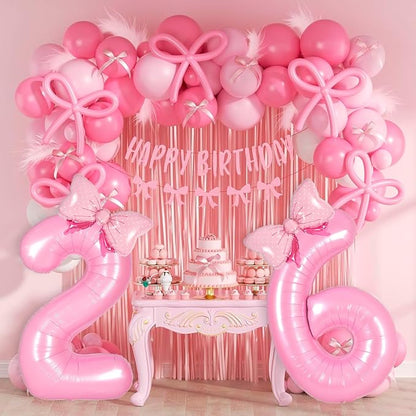 Pink Coquette Birthday Decorations 38 Balloon Numbers - Image 8