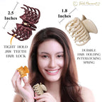 RC ROCHE 6 Pcs Double Claw Hair Clip Tooth Claw Clip Grip Tooth Jaw Clamps Thin Fine Hair Strong Hold No Slip Undo Clutchers for Women, Small Classic Multicolor