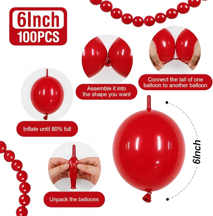 Red Linking Balloons - Image 2